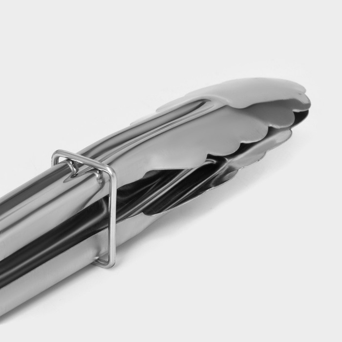 Щипцы кухонные Доляна &laquo;Лист&raquo;, 33 см, цвет серебристый