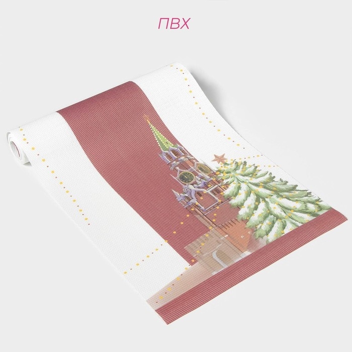 Дорожка новогодняя на стол Доляна &laquo;Московский мишка&raquo;, сервировочная, 180&times;30 см