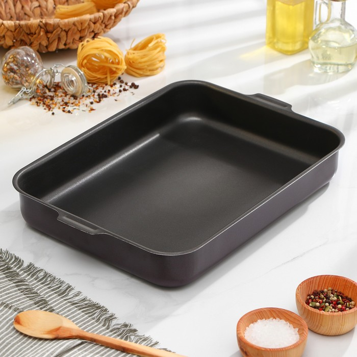 Противень Доляна Promo, 27&times;35 см, h=6 см, антипригарное покрытие, цвет бордовый