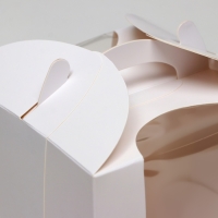 Коробка под бенто-торт с окном, белая, 15 &times; 15 &times; 18 см