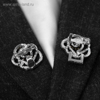 Зажим для кардигана &laquo;Петли&raquo;, цвет радужный в серебре