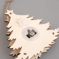 Ёлочная игрушка &laquo;Ёлочка с Дедом Морозом&raquo;, от батареек, свечение тёплое белое