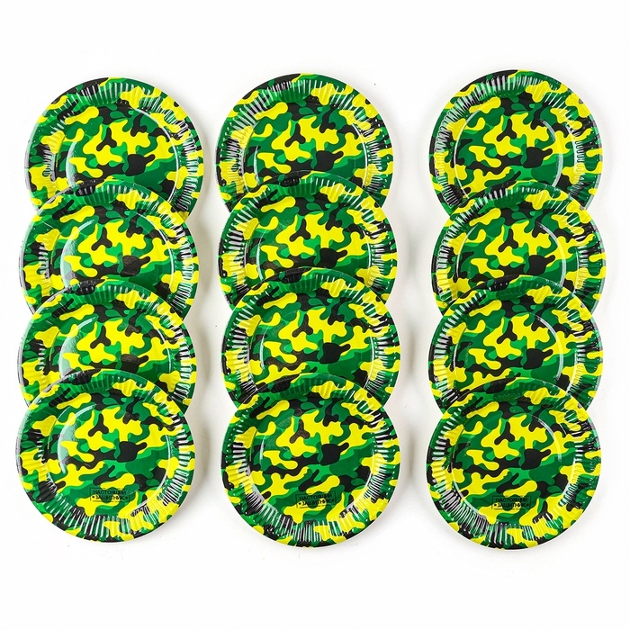 Набор посуды одноразовый &laquo;Военный&raquo;, 12 стаканов, 12 тарелок