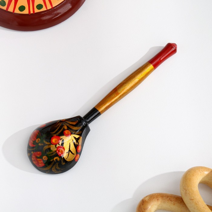 Сахарница, с ложкой, 10&times;9 см, хохлома