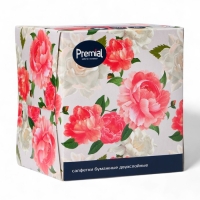 Салфетки &laquo;Premial&raquo; косметические 2-слойные в коробке Нон стоп, 70 шт МИКС