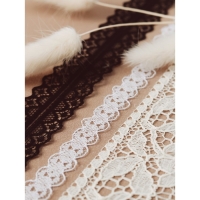 Кружево капроновое, 30 мм &times; 10 &plusmn; 1 м, цвет чёрный