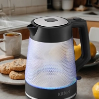 Чайник электрический стеклянный с подсветкой КТ-6710 - 1,7 л