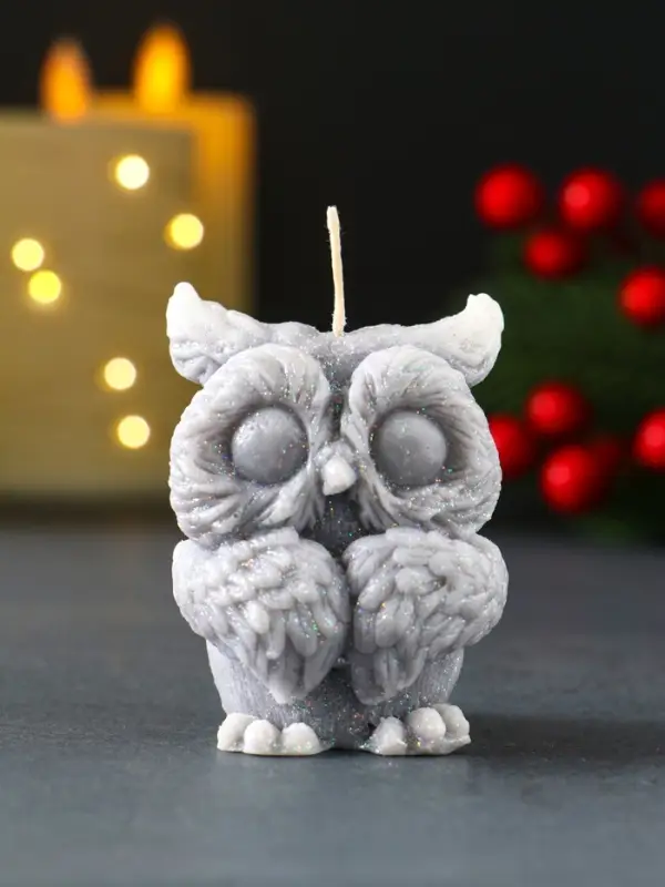 Свеча новогодняя "Филюшка" 50х65 мм, серый