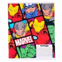 Тетрадь в клетку 24 листа, 4 вида МИКС, обложка мелованный картон, &laquo;Мстители&raquo;