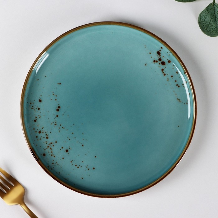 Тарелка фарфоровая обеденная Magistro &laquo;Церера&raquo;, d=20,3 см, цвет голубой