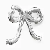 Воздушный шар фольгированный 22" "Бант" цвет серебро