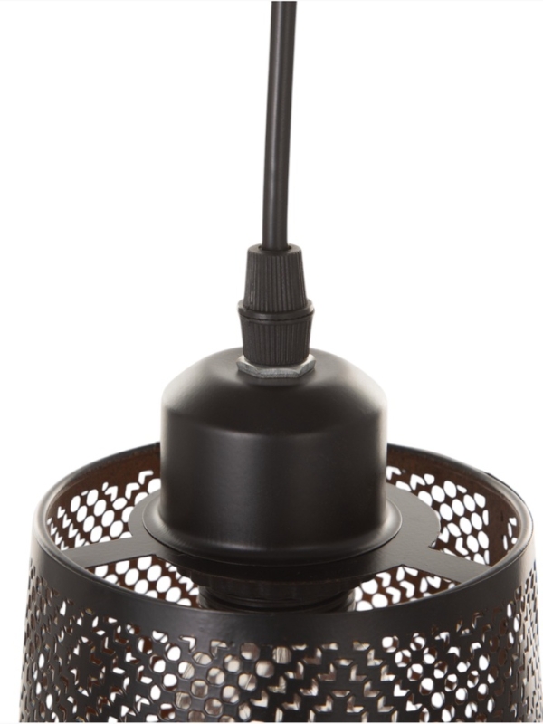 Светильник "Манчестер" (Узор) 1х40Вт Е27 черный 12,5х12,5х24+100см