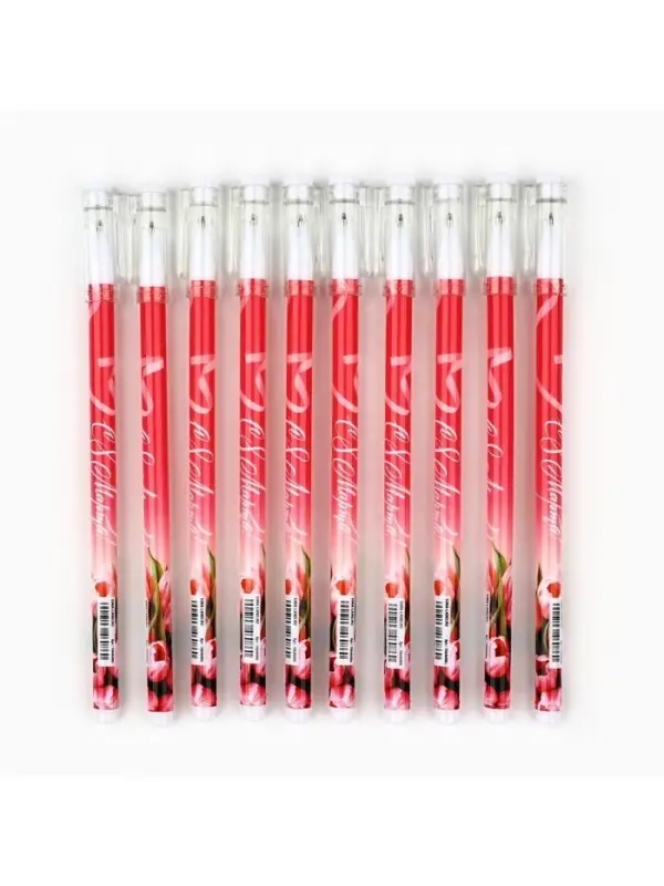 Ручка шариковая, пластик с колпачком &laquo;С 8 Марта! Тюльпаны&raquo;, синяя паста, шариковая 0.5 мм