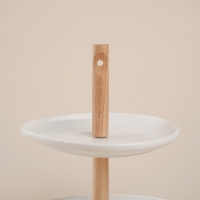 Этажерка - фруктовница круглая SL Home &laquo;Тренто&raquo;, 2 яруса, фарфор, цвет белый