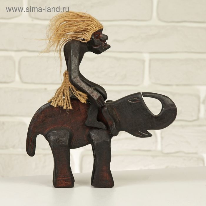 Сувенир &laquo;Абориген на слоне&raquo;, 22 см, дерево