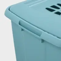Корзина для белья с крышкой &laquo;Молетта&raquo;, 60 л, 47.9&times;36.9&times;55 см, прямоугольная, бирюзовая