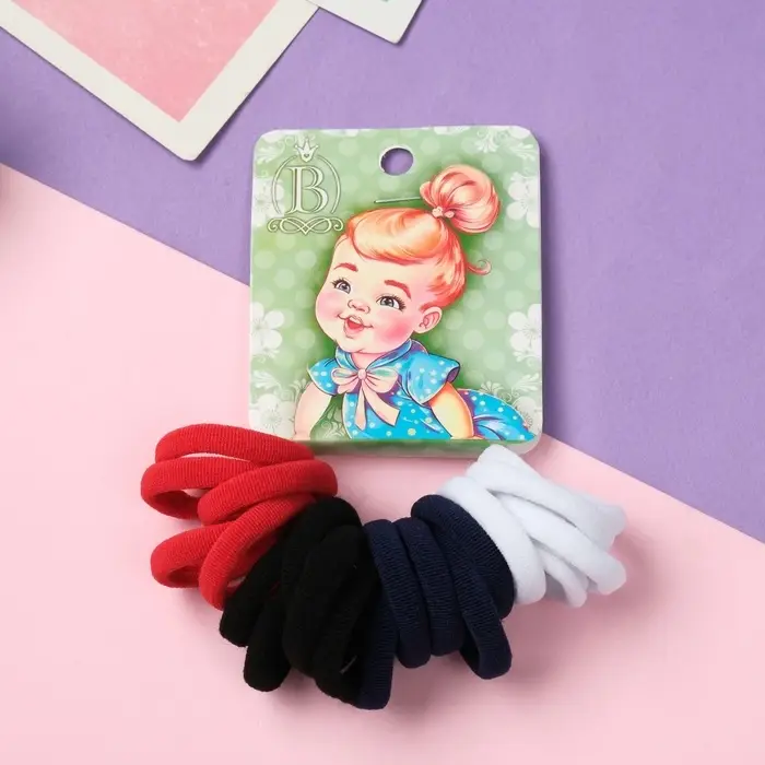 Резинка для волос "Крошка" (набор 20 шт) платье горошек, 2,5 см