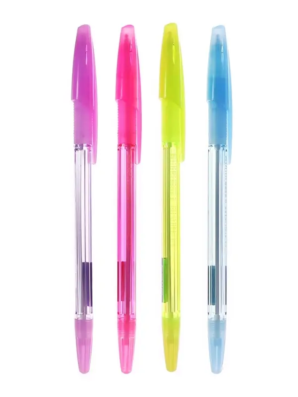 Ручка шариковая ErichKrause R-301 Spring Stick & Grip, узел 0.7 мм, чернила синие, резиновый держатель, длина линии письма 2000 метров,МИКС