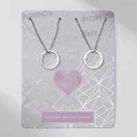Кулоны &laquo;Неразлучники&raquo; friends forever, кольца, цвет серебро, 45 см