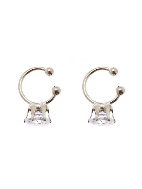 Серьги "Каффы" набор 2 шт., стразик, цвет белый в серебре