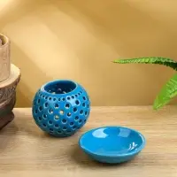 Аромалампа &laquo;Шар&raquo;, 9.5&times;9.5&times;9 см, керамика, голубая