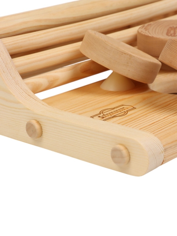 Подголовник анатомический для бани и сауны, деревянный, сосна и кедр