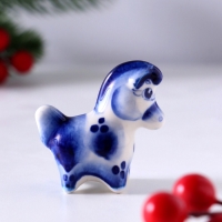 Сувенир Конь Дымка, 5х5,5х2,5 см, гжель