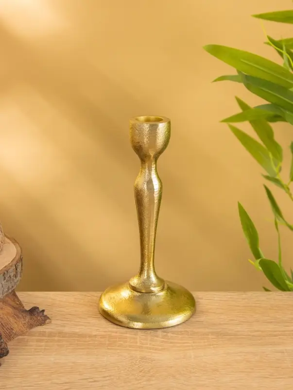 Подсвечник "Голди" алюминий 16 см, цв. золото