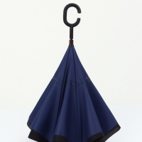 Зонт - наоборот &laquo;Однотон&raquo;, механический, 8 спиц, R = 53/61 см, цвет чёрный/синий