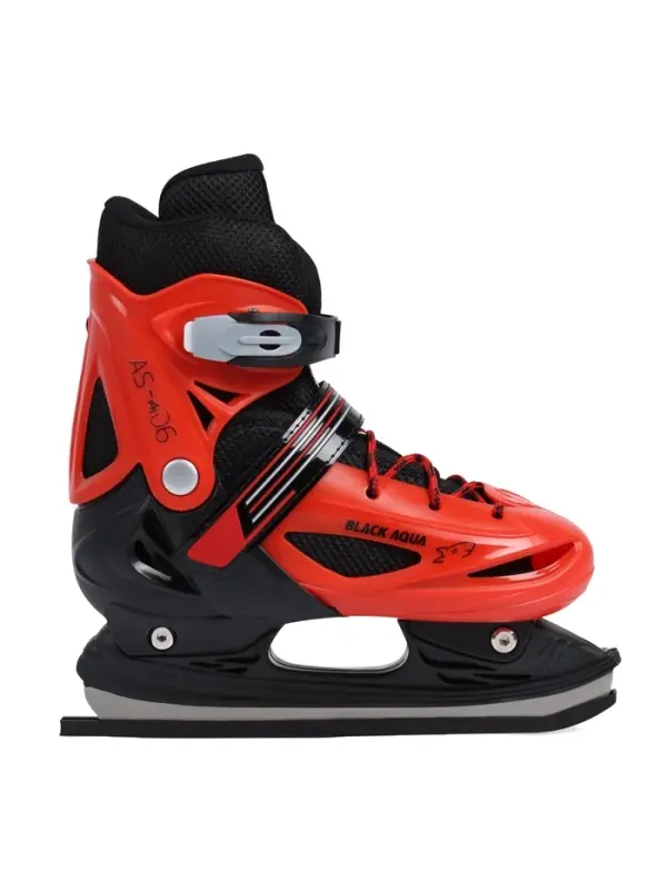Коньки для фитнеса с роликовой платформой BlackAqua (р.34-37, красный)