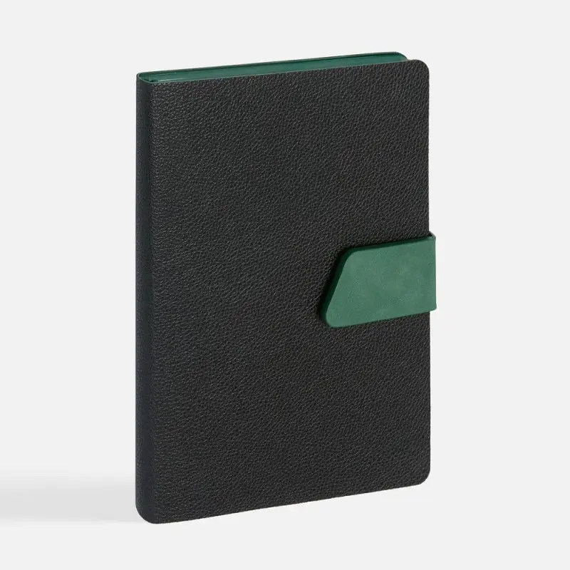 Ежедневник Boom, недатированный, черный с зеленым