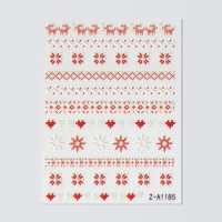 Новый год! Наклейки для ногтей &laquo;Зимние узоры&raquo;, объёмные, цвет красный/белый