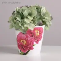 Кашпо для цветов &laquo;Пионы&raquo;, 0,8 л, 11 х 12 см