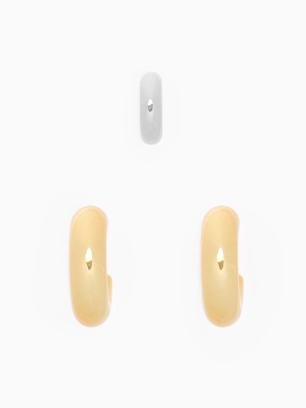 Набор серьги и каффы 3 шт. &laquo;Бублик&raquo; кольца, цвет серебро в золоте