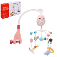 Мобиль музыкальный &laquo;Песенки совушки&raquo;, на батарейках, цвет розовый