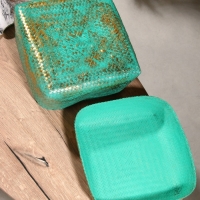 Корзинка плетеная "Голден мини" 30х30х20 см, голубой