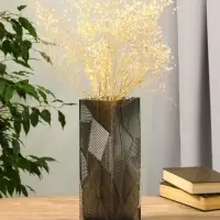 Ваза стекло настольная "Джойс" 30х10 см, серый