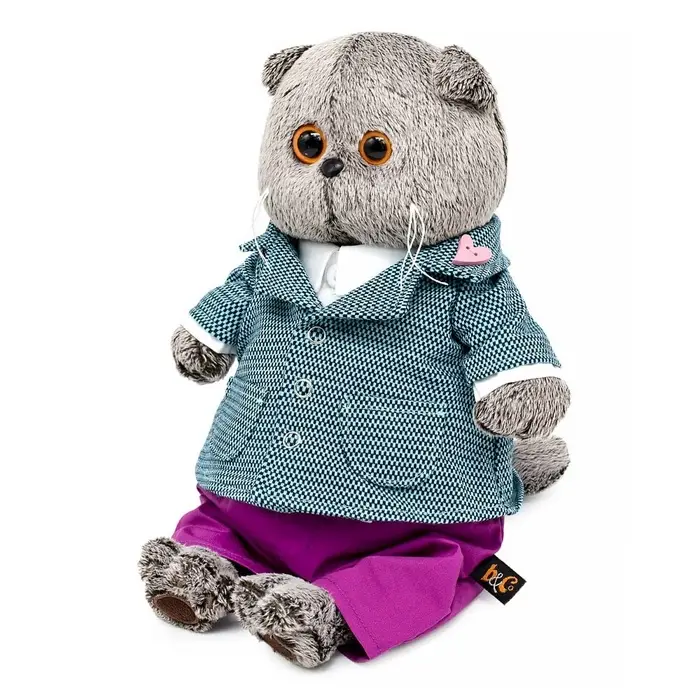 Мягкая игрушка "Басик в пиджаке с орнаментом", 22 см Ks22-268