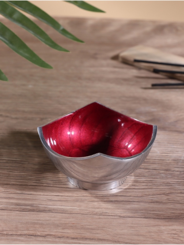 Менажница "Бэнкс" (набор 3 шт) 7х7х4 см, на подносе, алюминий,  цв. красный