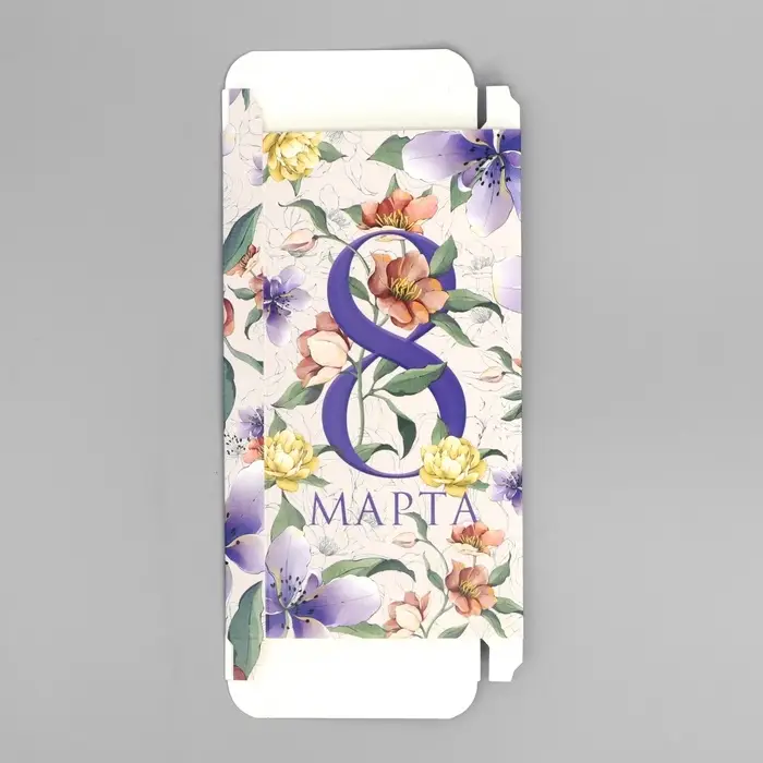 Коробка для шоколада, кондитерская упаковка &laquo;С 8 Марта&raquo;, с окном, 17.3 х 8.8 х 1.5 см