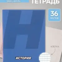 Тетрадь предметная, 36 листов в клетку, Calligrata &laquo;MonoTone. История&raquo;, серые листы