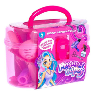 Набор парикмахера &laquo;Модный образ&raquo;, розовый, 19 предметов