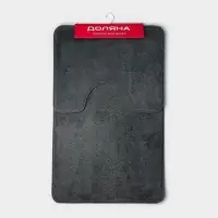 Коврики для ванной и туалета Доляна &laquo;Софт&raquo;, 2 шт: 40&times;50 см, 50&times;80 см, цвет серый