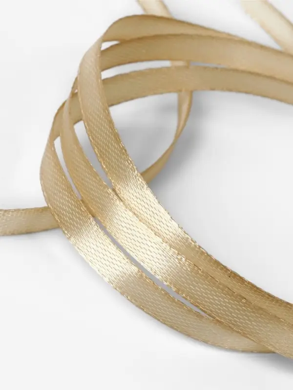 Лента атласная, 6 мм, 23&plusmn;1 м, тёмно-бежевая №123