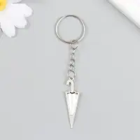 Брелок металл "Зонт-трость" серебро 1,1х4,2 см