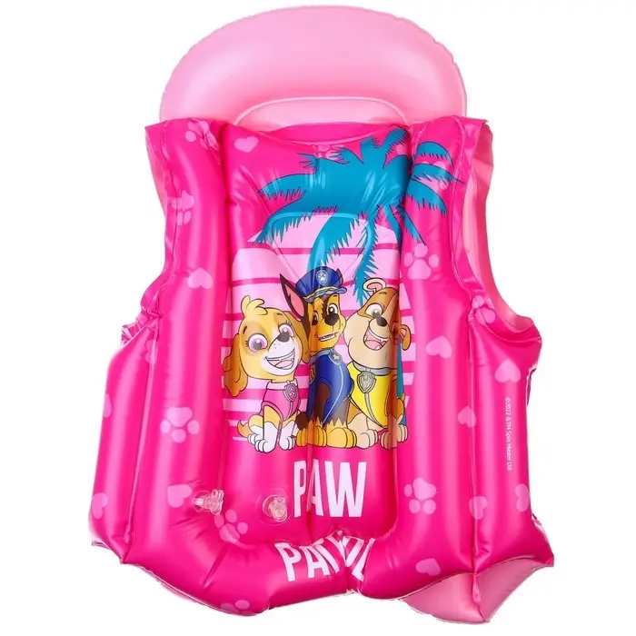 Жилет надувной для плавания, детский, Щенячий патруль, цвет розовый