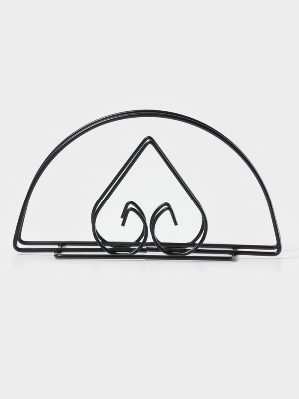 Салфетница Доляна &laquo;Сердце&raquo;, чёрная