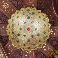 Блюдо латунь цветная эмаль "Многогранность" 5х15х15 см