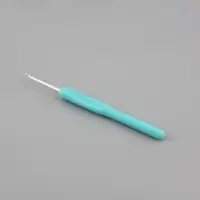 Крючок для вязания, с пластиковой ручкой, d = 3 мм, 14 см, цвет голубой