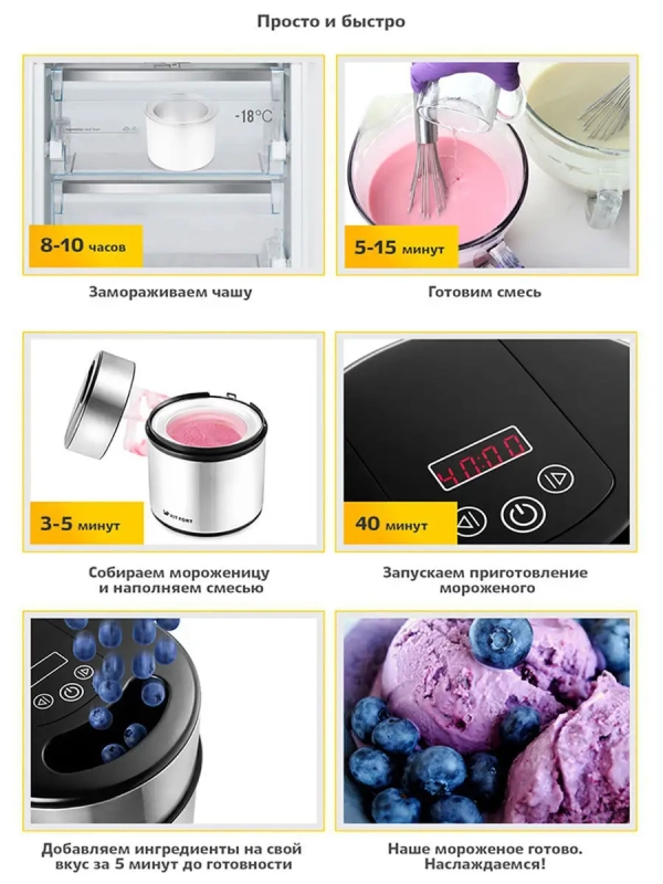 Мороженица электрическая 2л для мороженого КТ-1804